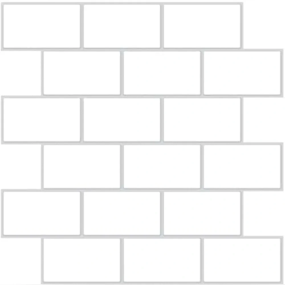 24 Sheets Pack. 8”x8” Removable White Tile Decal for Walls